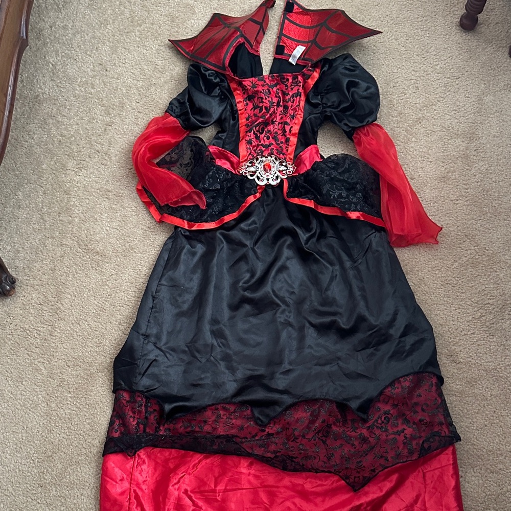Kids Vampire Costume with Red and Black Design